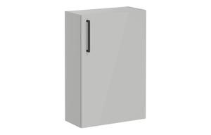 VitrA Root Flat 55cm 1 Door Slim Lower/Base Unit (RH Hinge) - Shiny Pearl Grey